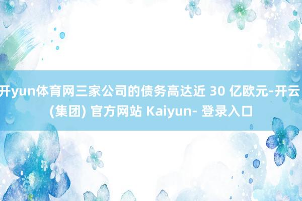 开yun体育网三家公司的债务高达近 30 亿欧元-开云 (集团) 官方网站 Kaiyun- 登录入口
