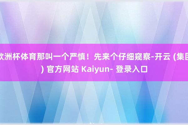 欧洲杯体育那叫一个严慎！先来个仔细窥察-开云 (集团) 官方网站 Kaiyun- 登录入口