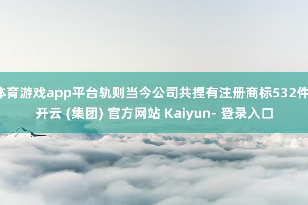 体育游戏app平台轨则当今公司共捏有注册商标532件-开云 (集团) 官方网站 Kaiyun- 登录入口