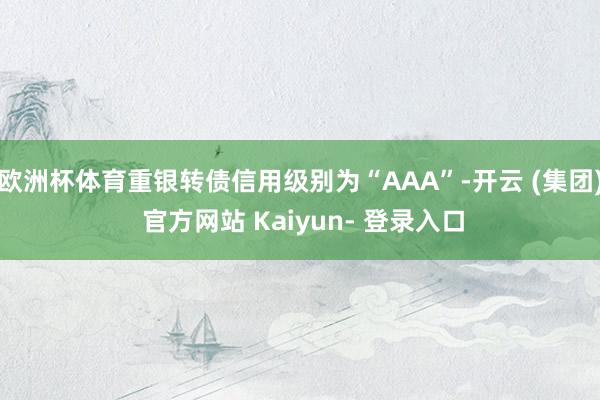 欧洲杯体育重银转债信用级别为“AAA”-开云 (集团) 官方网站 Kaiyun- 登录入口