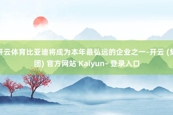 开云体育比亚迪将成为本年最弘远的企业之一-开云 (集团) 官方网站 Kaiyun- 登录入口