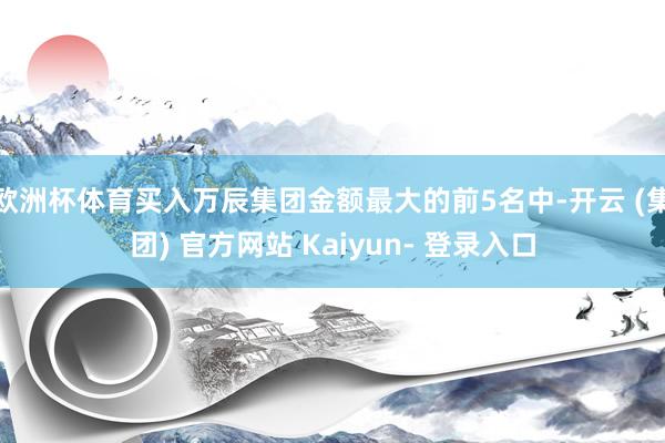 欧洲杯体育买入万辰集团金额最大的前5名中-开云 (集团) 官方网站 Kaiyun- 登录入口